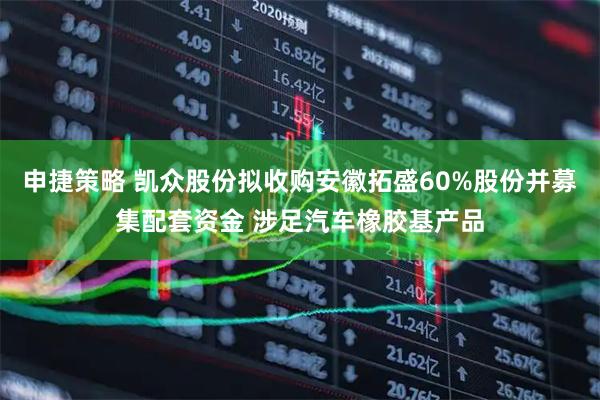 申捷策略 凯众股份拟收购安徽拓盛60%股份并募集配套资金 涉足汽车橡胶基产品